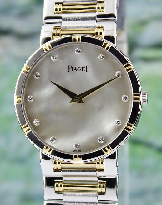 (image for) A 18K WHITE & YELLOW GOLD MEN SIZE PIAGET DANCER WATCH / 84023 K 81